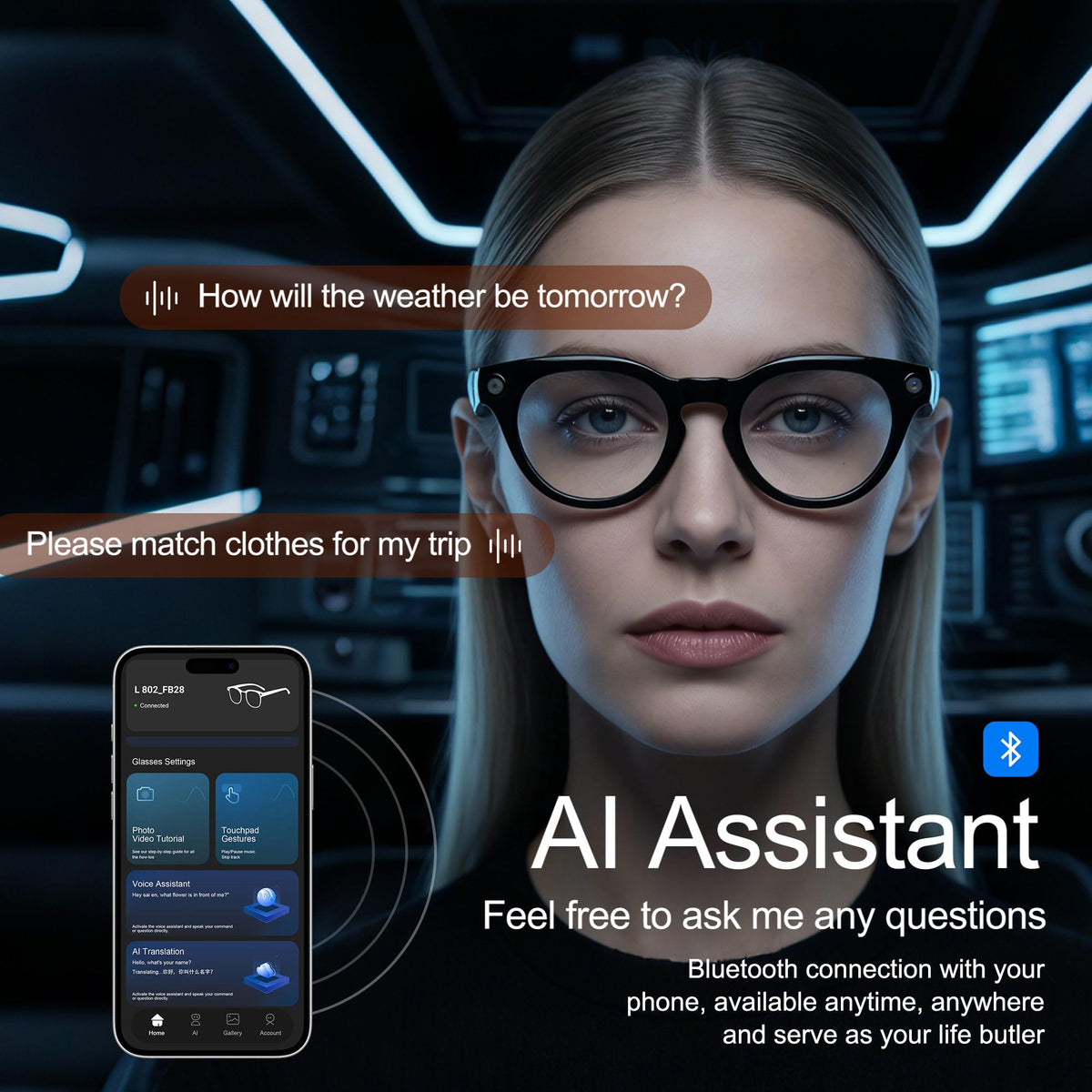 MSCGLYXGS AI Smart Glasses open-ear design delivers Hi-Fi audio with ambient awareness.