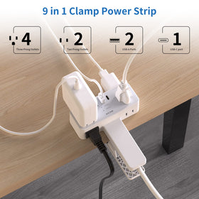 Mscien 6ft extension cord with surge protection for flexible desk setup.