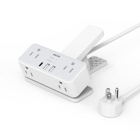 Mscien desk clamp power strip with USB ports enables organized charging at the desk.