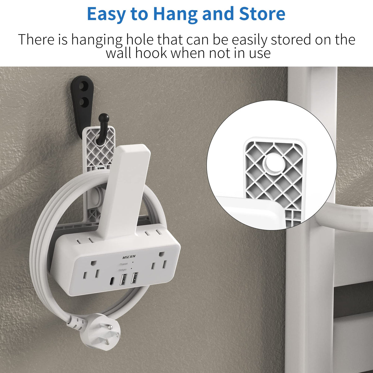 Mscien USB-C charging port supports fast charging for devices.