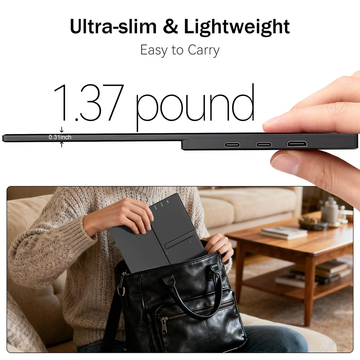MSCMPOVA ports close-up with USB-C and mini HDMI visible for versatile connectivity