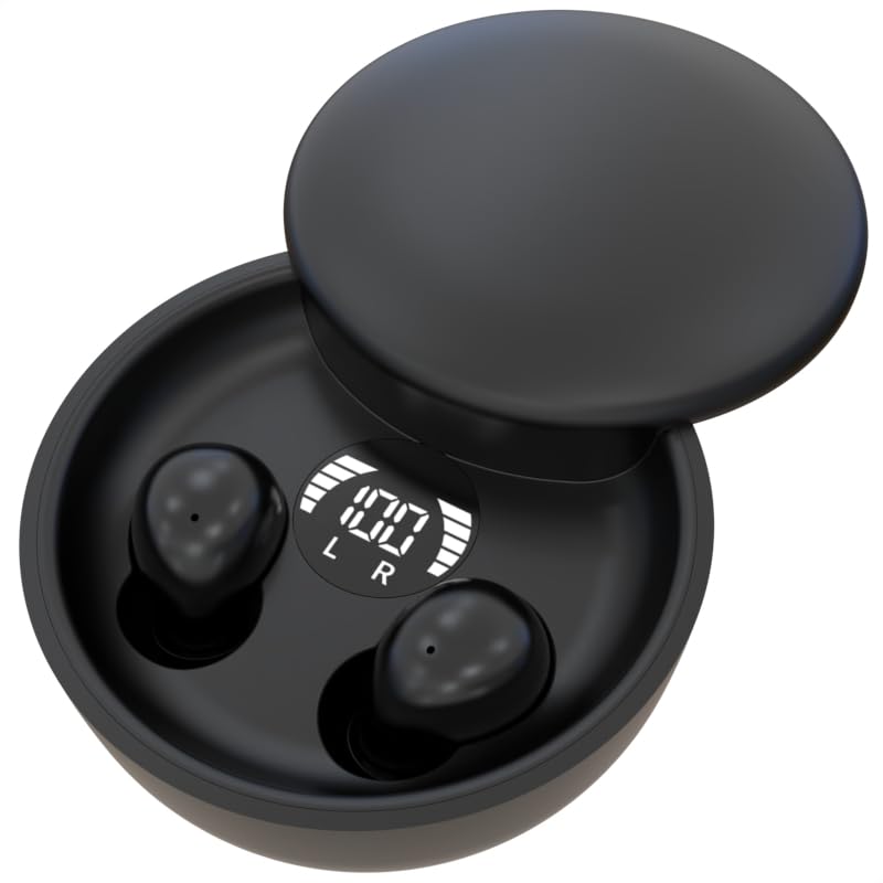 MSHUKCOE mini invisible earbuds worn by a side sleeper for comfortable night use