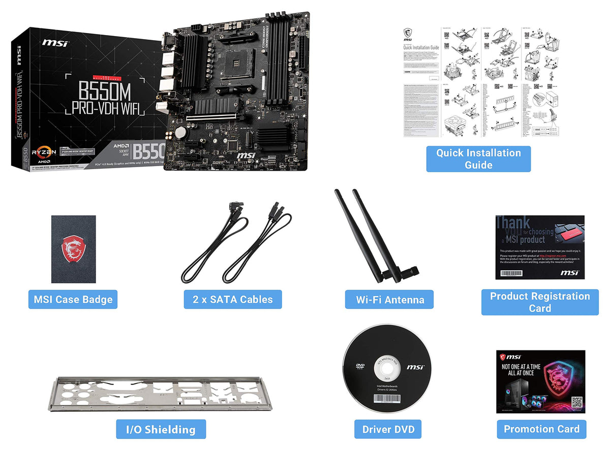 Wi‑Fi 6 antenna on the MSI motherboard for fast wireless connectivity.