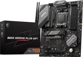 MSI B650 Gaming Plus WiFi motherboard angled view for high-end gaming builds.
