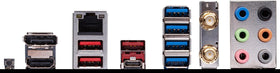 MSI B650 IO shield and headers enabling easy setup and access.