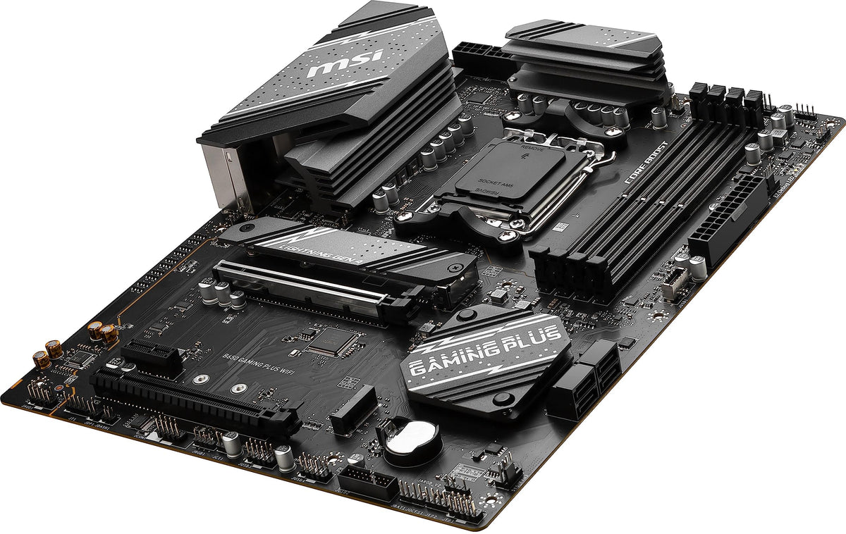 MSI B650 M.2 area shows NVMe storage support and cooling.