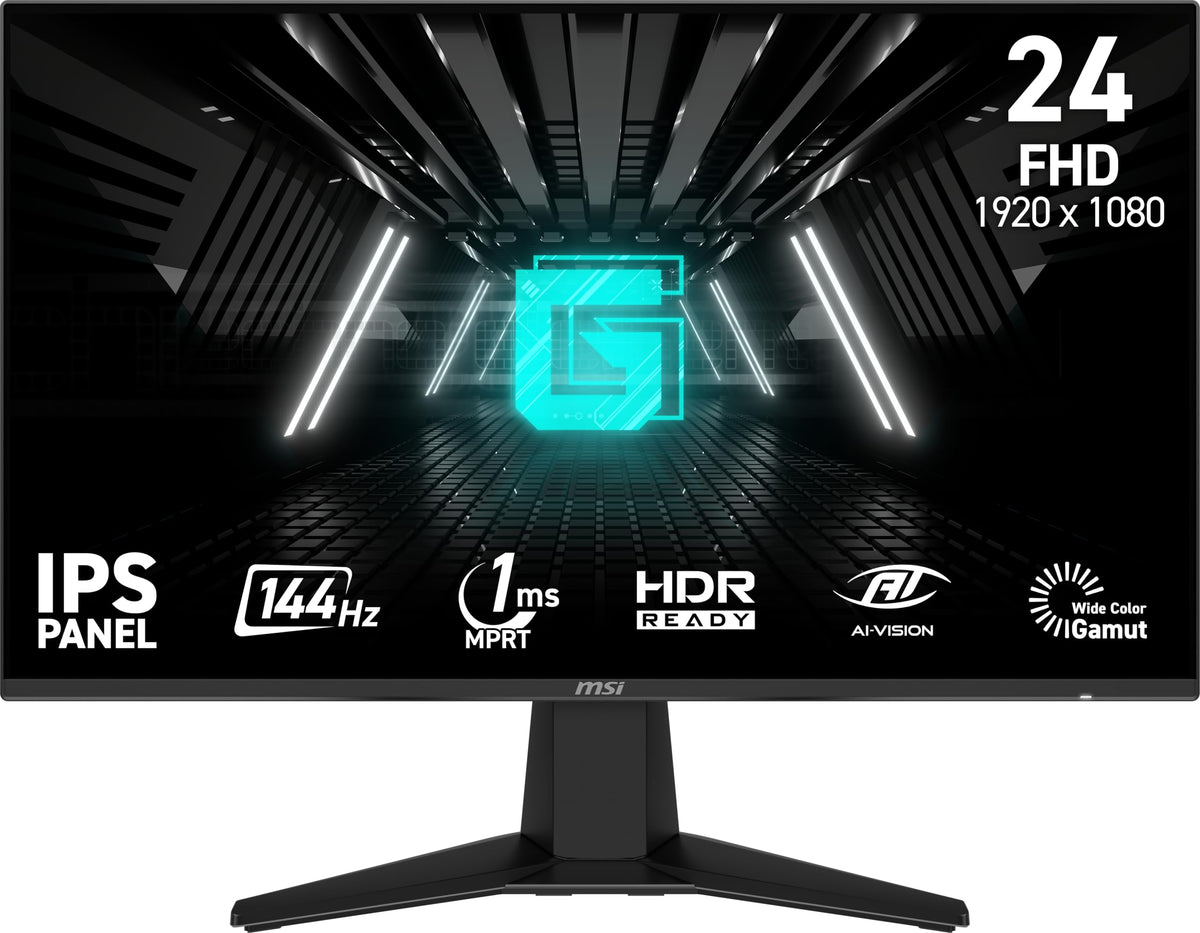 MSI G242L E14 front view showing 1080p clarity in action for fast gaming