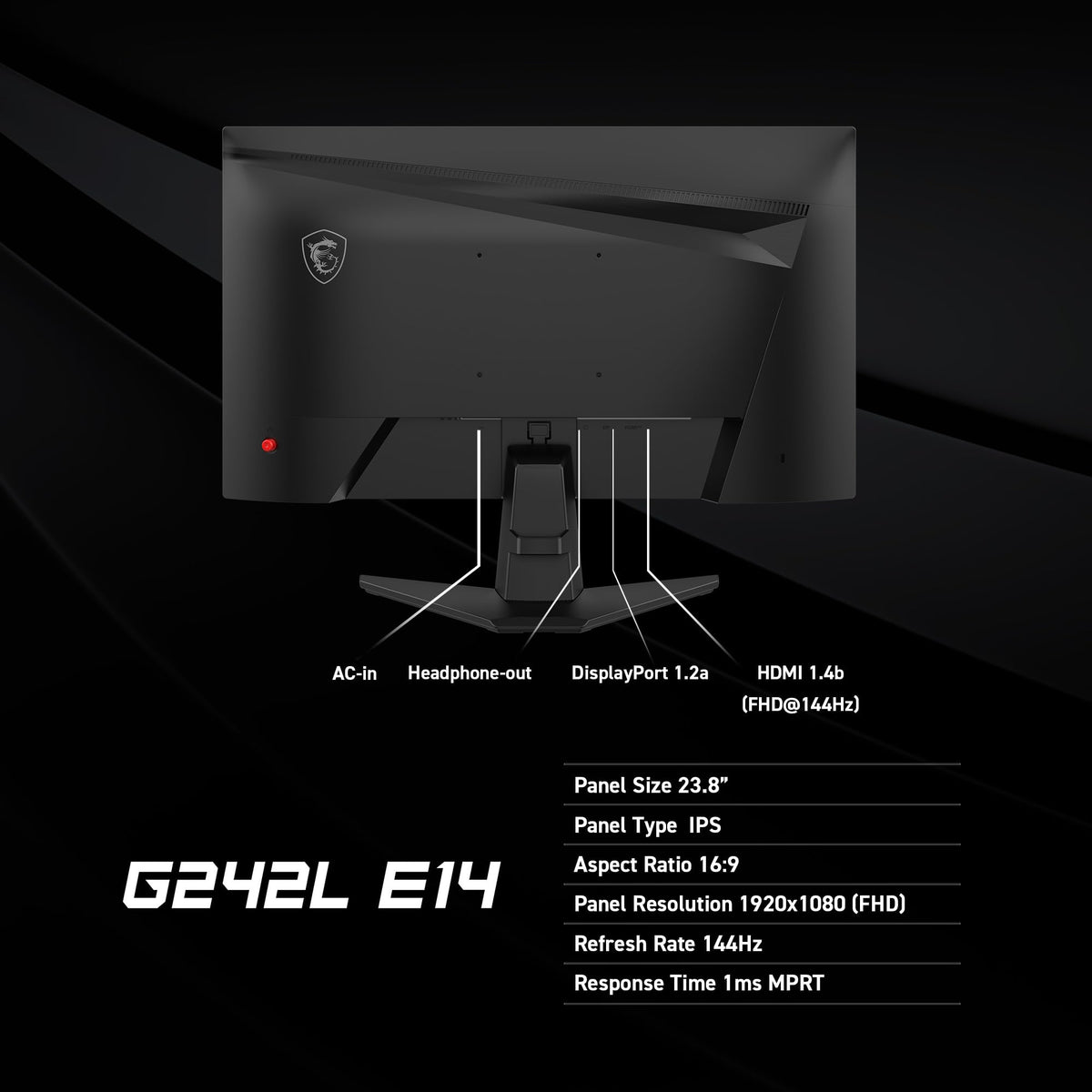 MSI G242L E14 night-vision demo highlighting dark-scene detail visibility