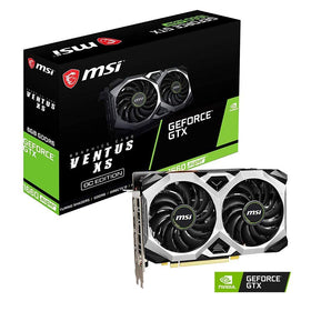 MSI GTX 1660 Super Ventus XS OC front view showing dual-fan cooling for steady gameplay
