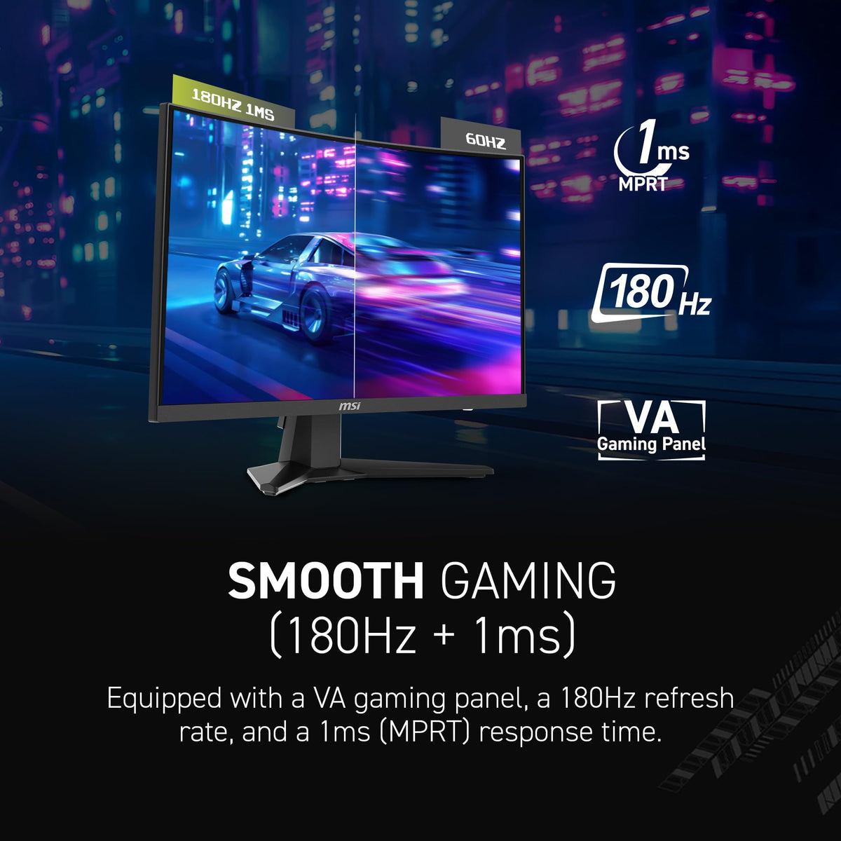 MSI MAG 244C 180Hz refresh rate smooths fast-paced action