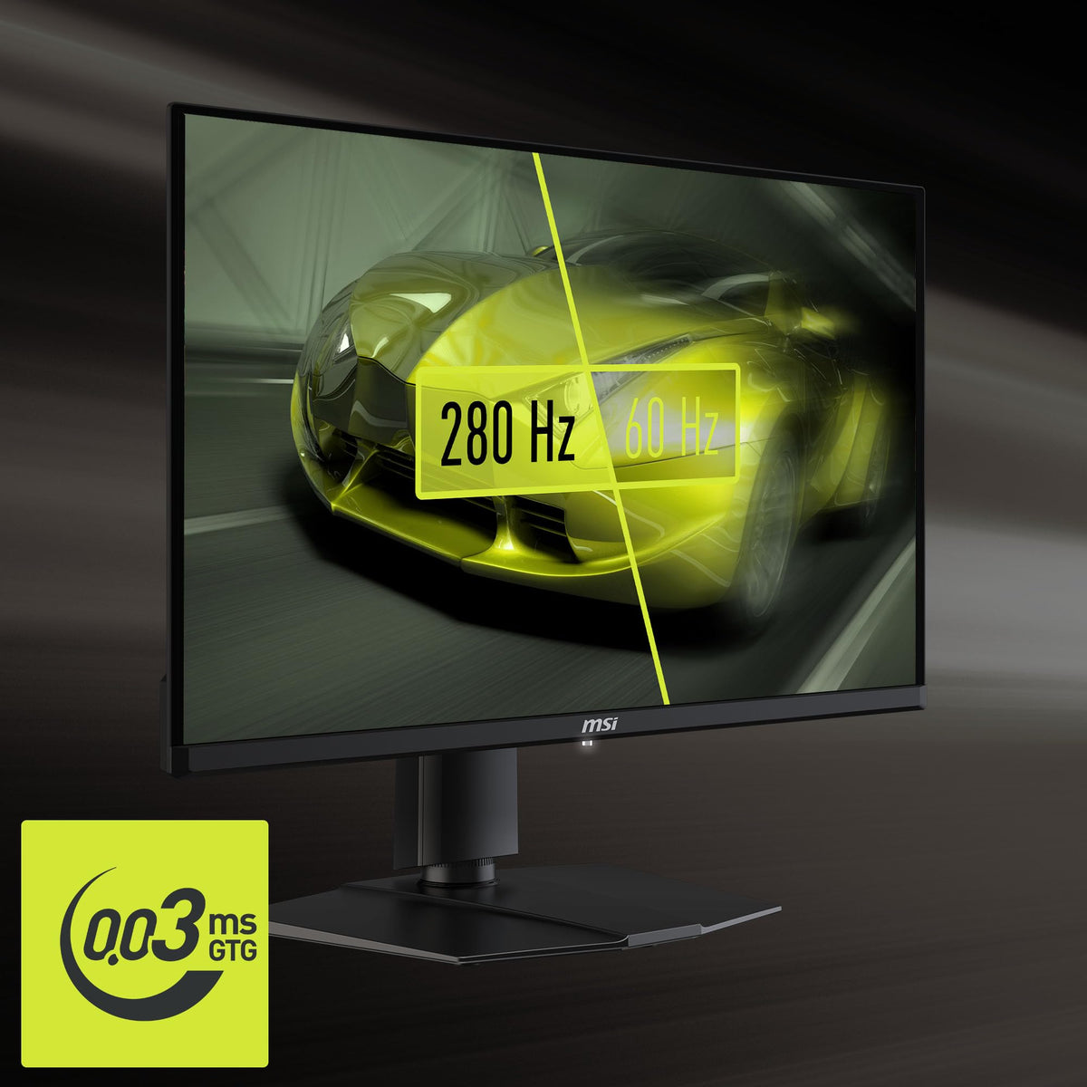 MSI MAG 271QP X28 OLED panel detail showing deep blacks and color depth