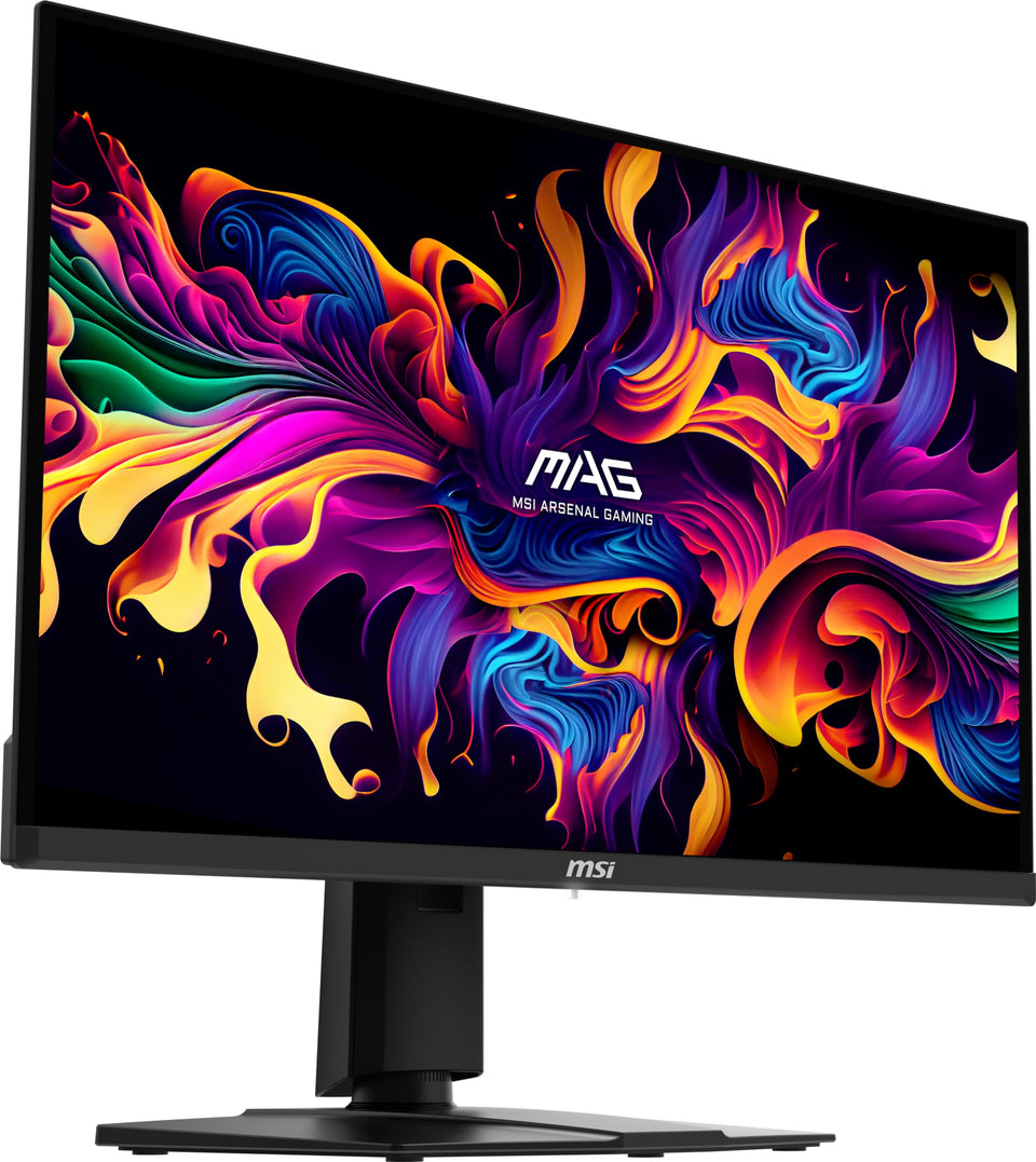 MSI MAG 271QPX front view emphasizing immersive gameplay and sleek frame.