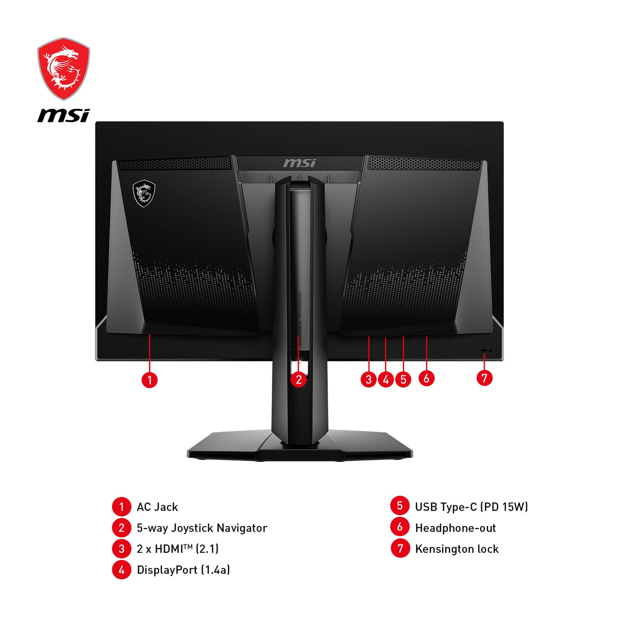 MSI MAG 271QPX tilt and height adjustments for personalized ergonomics.