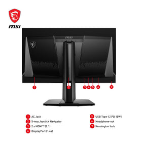 MSI MAG 271QPX tilt and height adjustments for personalized ergonomics.