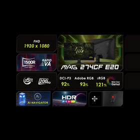 MSI MAG 274CF E20 stand and ports enable quick setup and easy adjustments