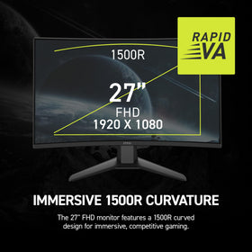 MSI MAG 274CF X24 AI Vision demo illustrating enhanced brightness and color in dark scenes