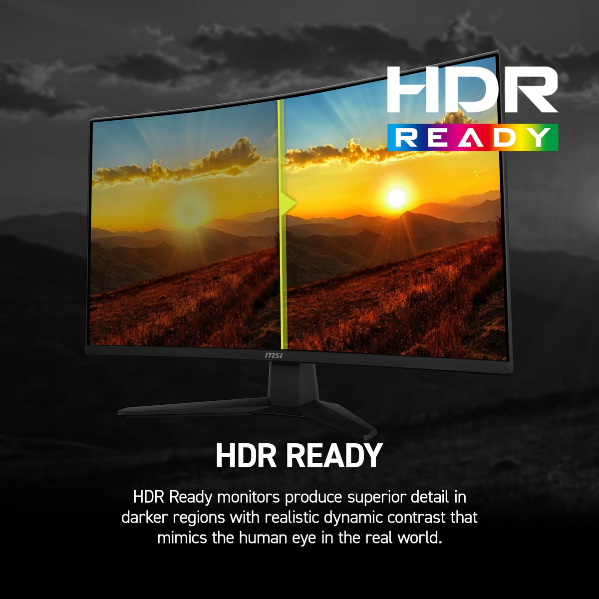 MSI MAG 274CF X24 HDR ready panel delivering richer contrast and shadows