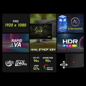 MSI MAG 274CF X24 side tilt adjustment enables comfortable long sessions