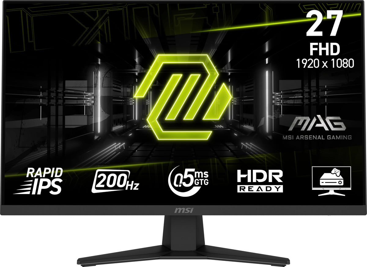 MSI MAG 274F front view with slim bezels and 1080p clarity