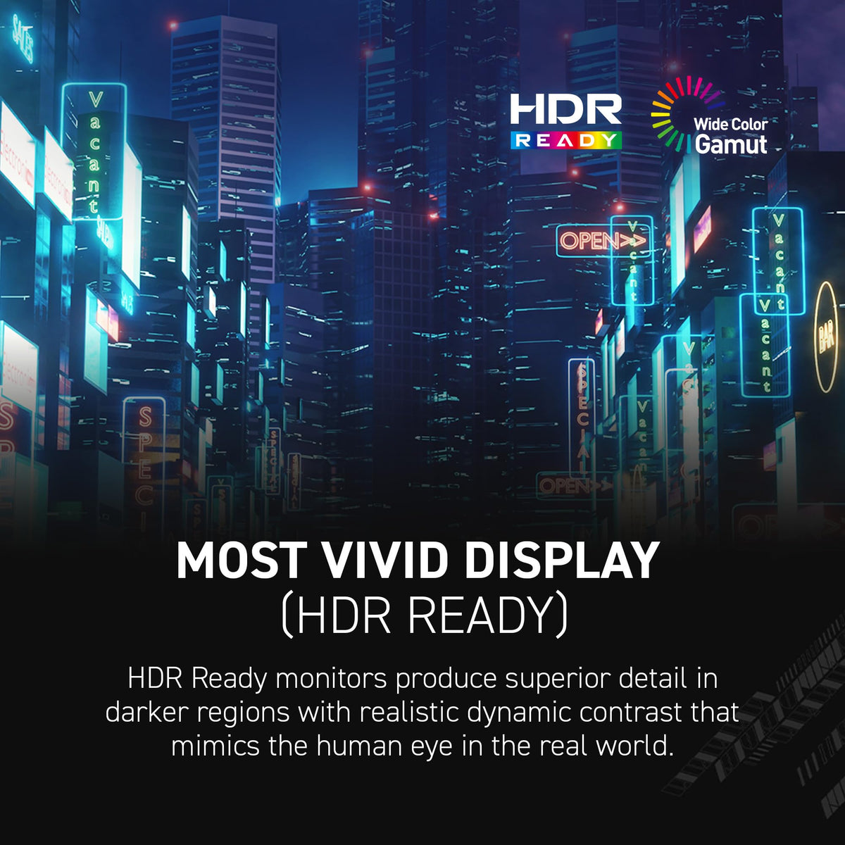 MSI MAG 274F rear ports showing HDMI and VGA connectivity
