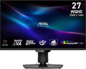 MSI MAG 274QPF X30MV front view highlighting immersive gaming setup