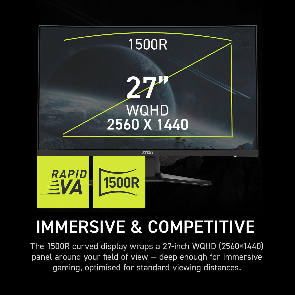 MSI MAG 275CQDF X24 HDR-ready display with vivid contrast