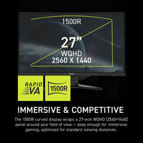 MSI MAG 275CQDF X24 HDR-ready display with vivid contrast