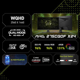 MSI MAG 275CQDF X24 ports and stand enable stable setup