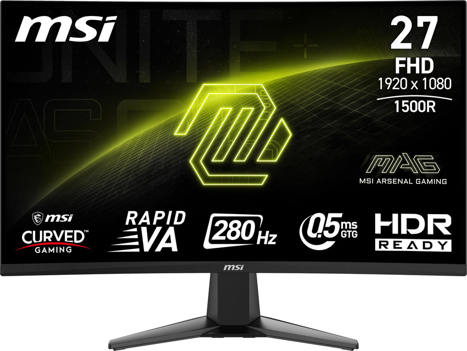 MSI MAG 276CXF front view curved display for immersive gaming