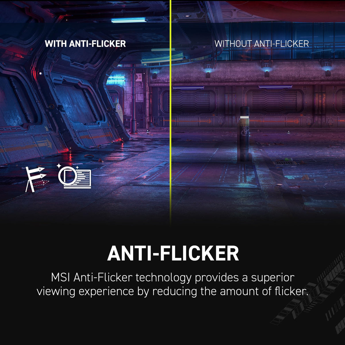MSI MAG 346CQ AI Vision enhances brightness and color in dark scenes