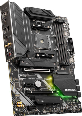 MSI MAG B550 Tomahawk Max WiFi USB 3.2 Gen2 port near I/O shield.