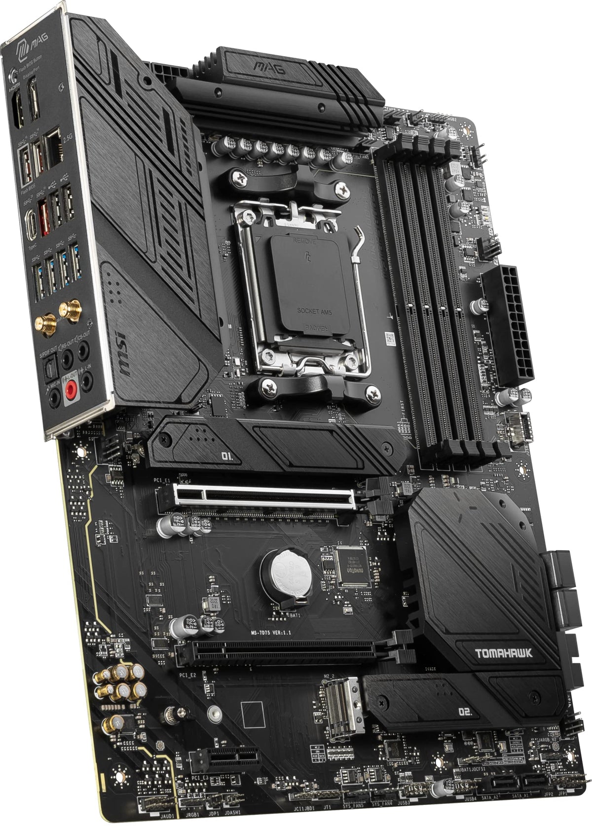 MSI MAG B650 Tomahawk WiFi DIMM slots ready for high‑speed DDR5 memory