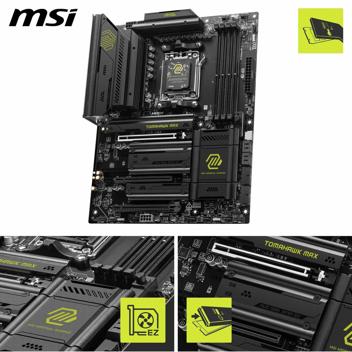 MSI MAG B850 Tomahawk Max WiFi 2oz copper PCB enhances durability and power delivery.