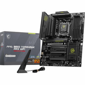 MSI MAG B850 Tomahawk Max WiFi back panel for easy connectivity and expansion.