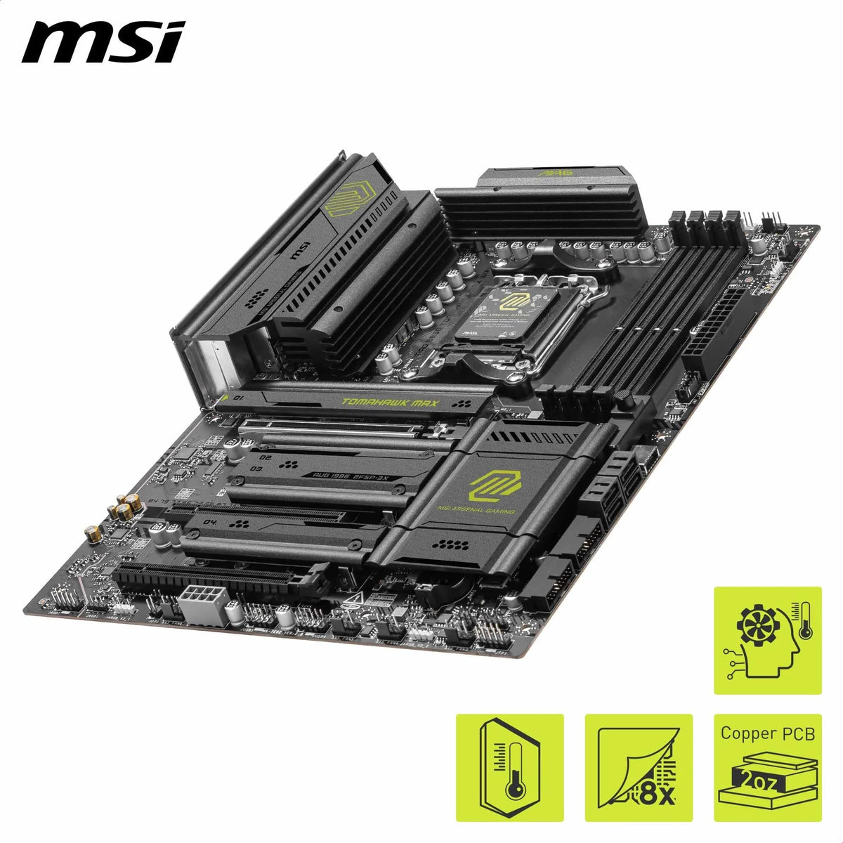 MSI MAG B850 Tomahawk Max WiFi M.2 Gen5 slot for fast storage.