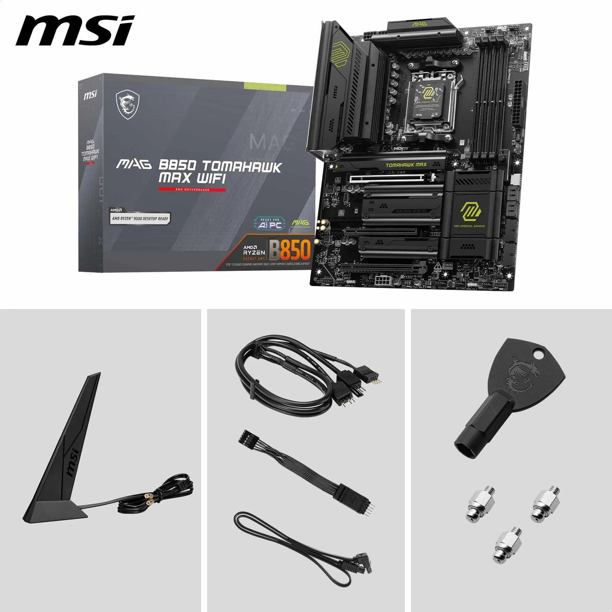 MSI MAG B850 Tomahawk Max WiFi renewed label confirms renewed status.