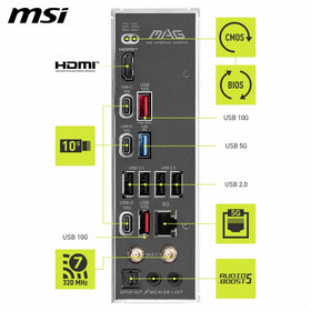 MSI MAG B850 Tomahawk Max WiFi Wi‑Fi antenna delivers strong wireless signal.