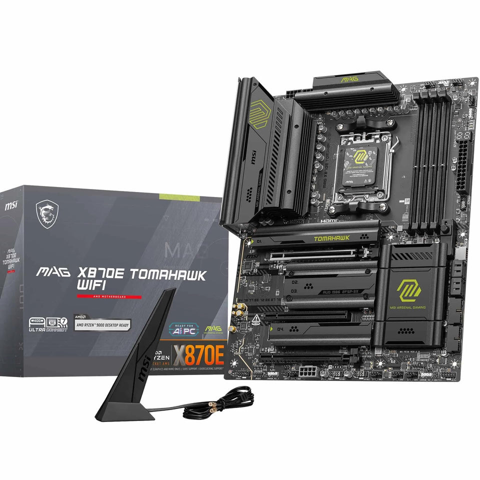 MSI MAG X870E Tomahawk am5 socket ready for Ryzen builds.