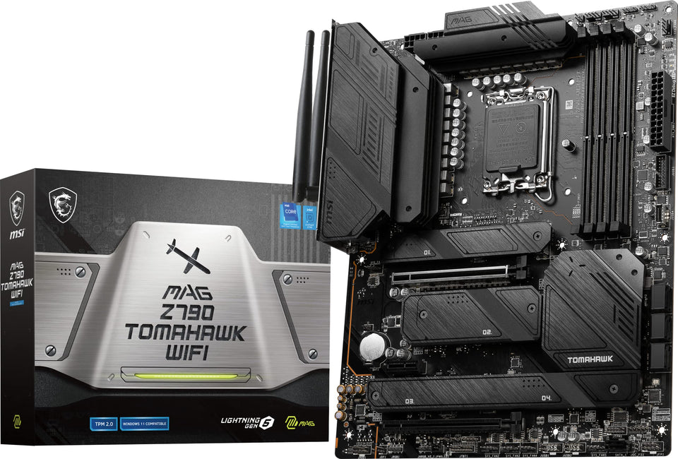 MSI MAG Z790 Tomahawk WiFi front view for a powerful gaming PC build