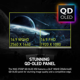 MSI MAG 272QP OLED X50 ergonomic adjustable stand.