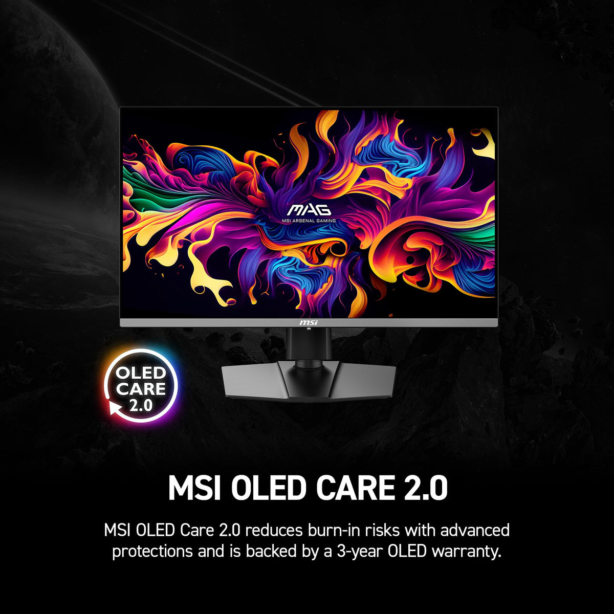 MSI MAG 272UP X24 OLED care feature supports longer panel life.