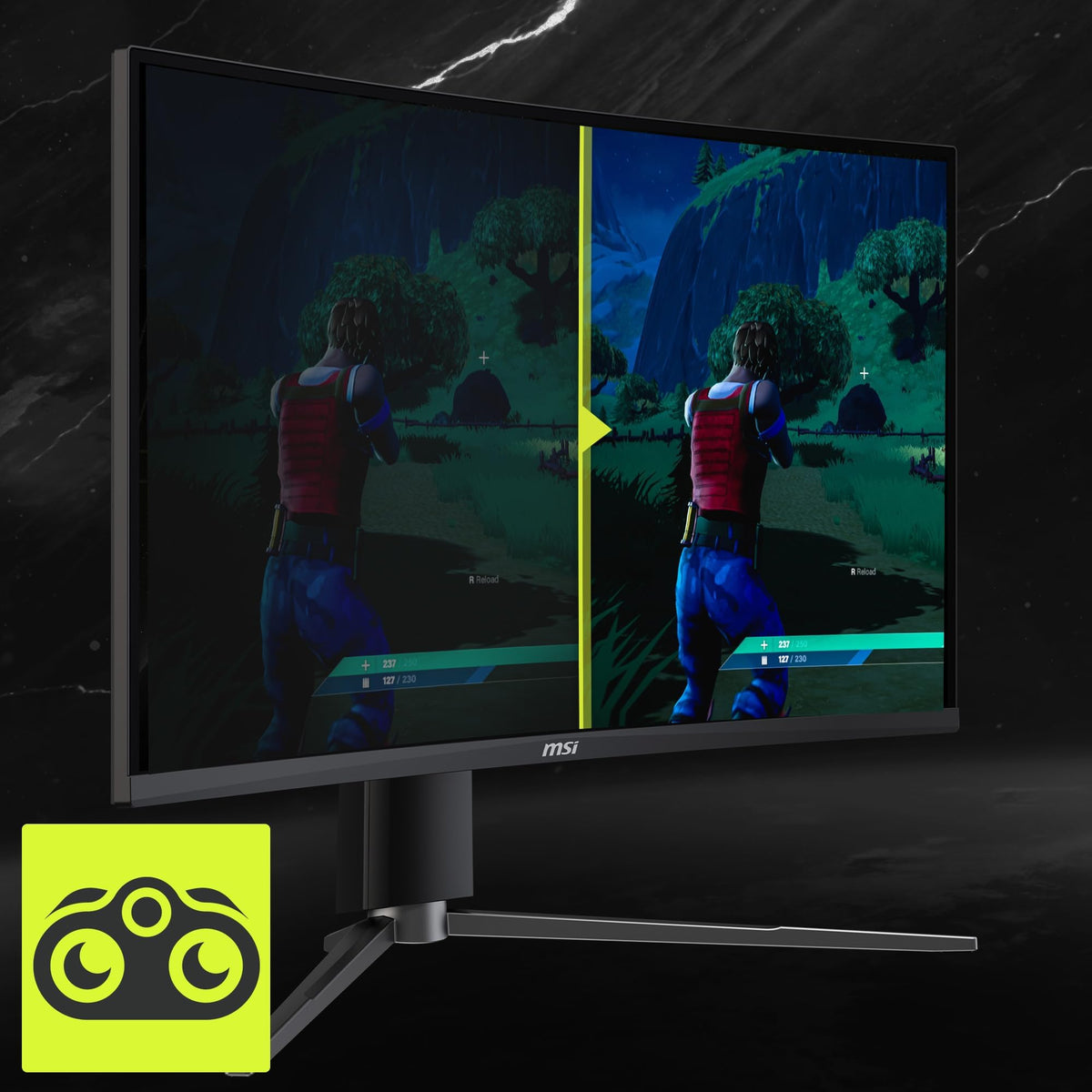 MSI MAG27CQ6PF ergonomic stand supports tilt and height adjustments.