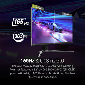 MSI MAG 321CUP UHD 4K panel delivers crisp details and wide color gamut.