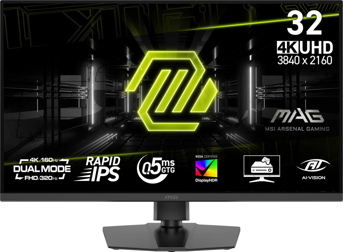 MSI MAG 322URDF E16 front view with UHD clarity