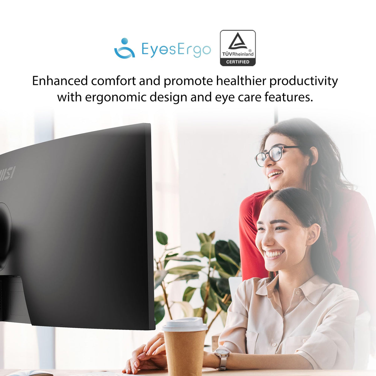 MSI MD342CQP height adjustable stand supports comfortable posture during long sessions.