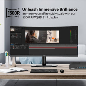 MSI MD342CQP USB-C 98W PD port enables easy charging and data transfer.