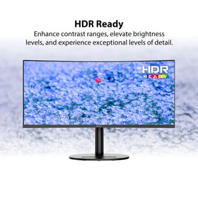MSI MD342CQP 120Hz refresh rate delivers smoother motion for tasks and media.