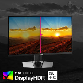 MSI MPG 271QRX QD-OLED clarity view highlights sharp details during rapid actions