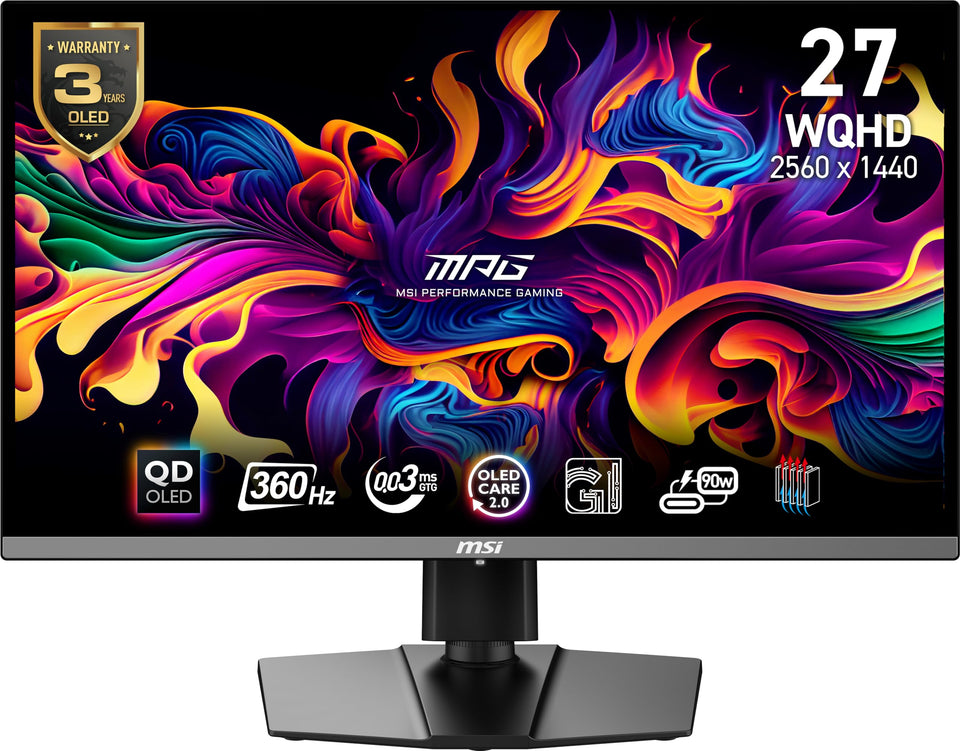 MSI MPG 271QRX QD-OLED panel with vivid colors and fast response for gaming