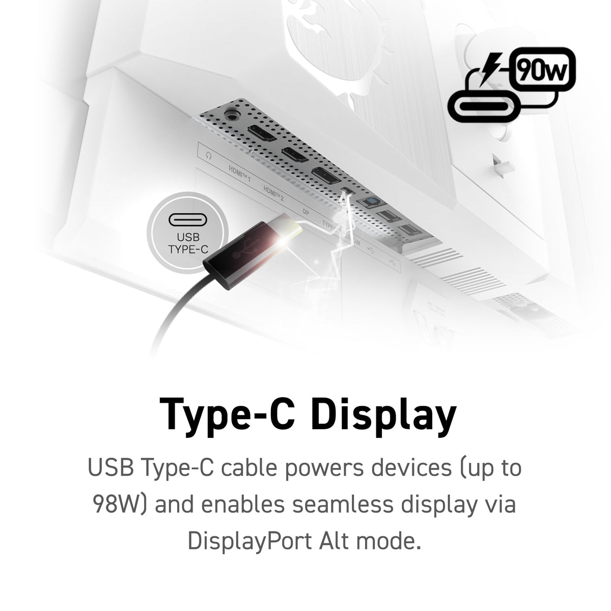 MSI MPG 321URXW QD-OLED ergonomic stand supports tilt, swivel, and height.